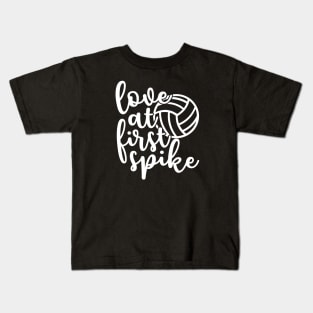 Love At First Spike Volleyball Kids T-Shirt